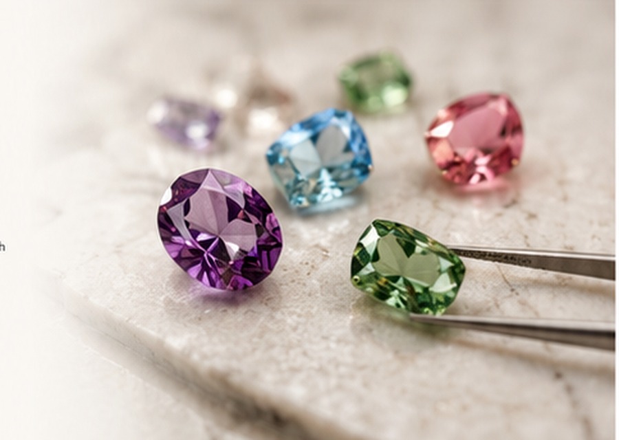 Assorted colored gemstones